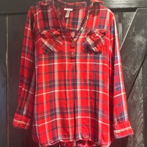 Isabel Maternity by Ingrid & Isabel Red Plaid Shirt